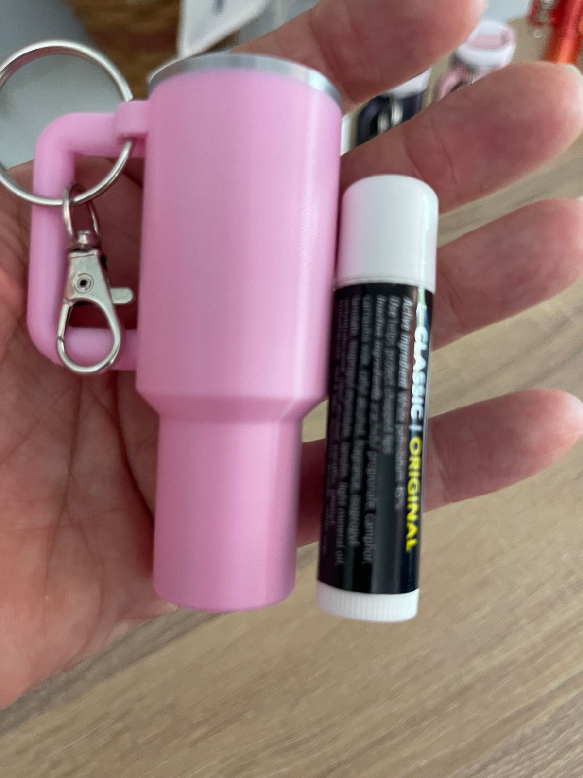 3D Printed Tumbler Cup Keychain Key Chain With Storage Inside for chapstick