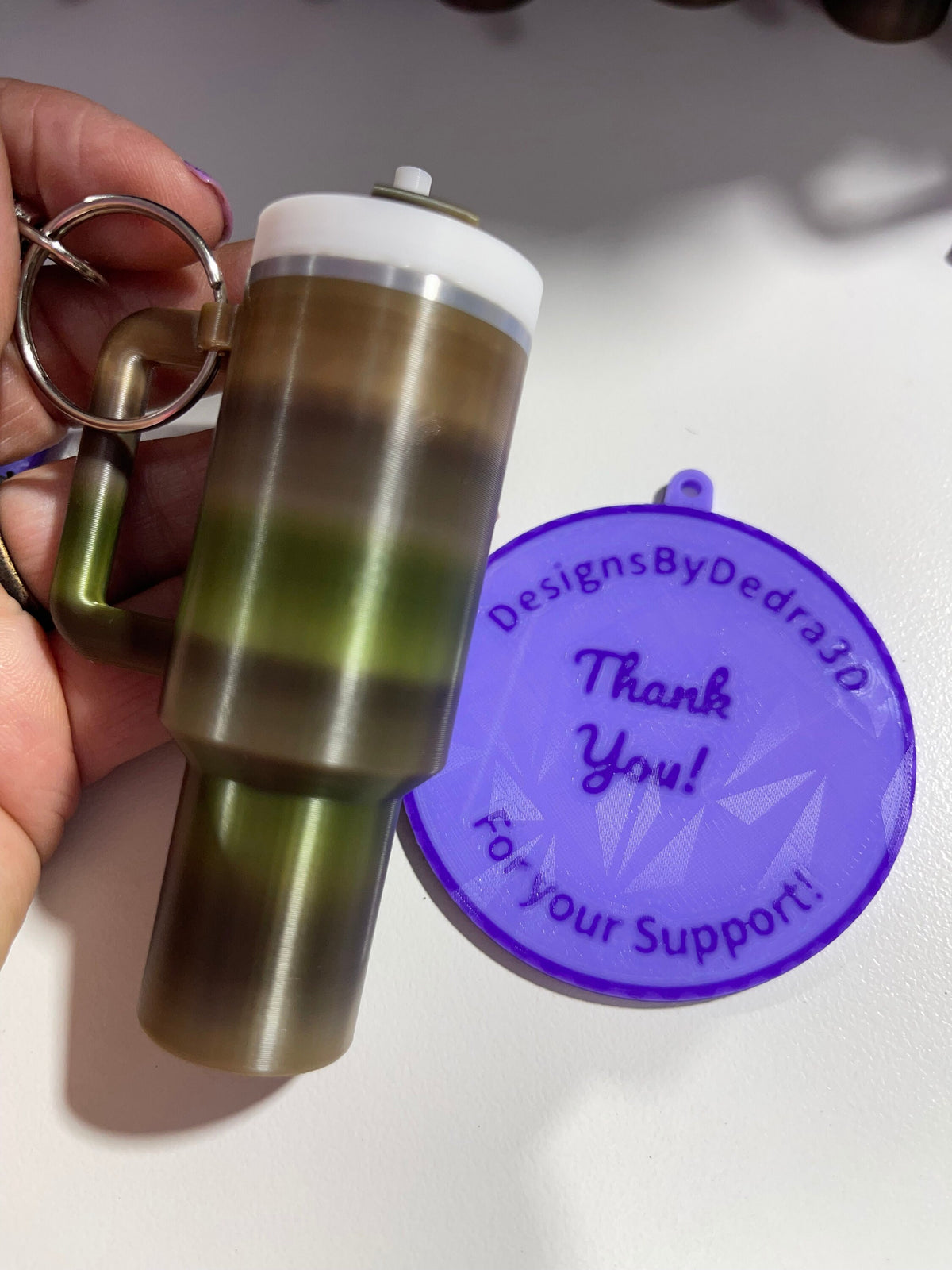 3D Printed Tumbler Cup Keychain Key Chain With Storage Inside for chapstick