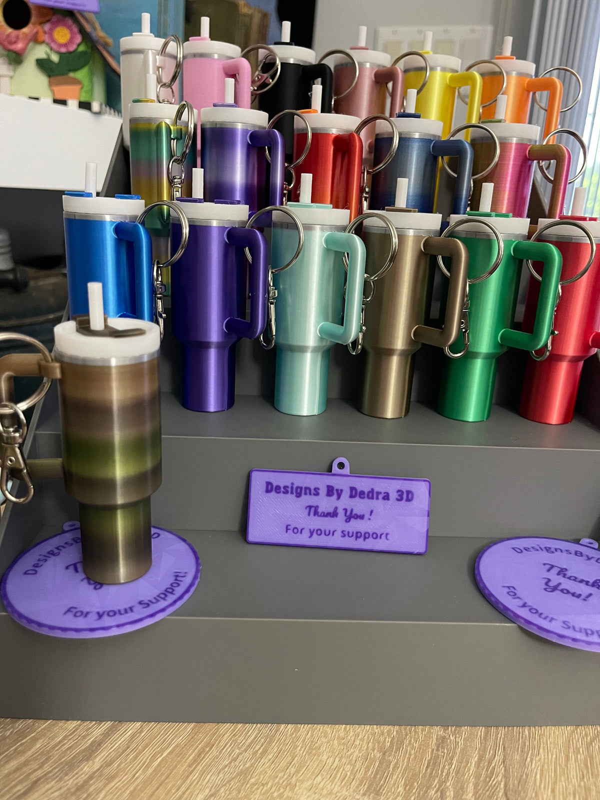 3D Printed Tumbler Cup Keychain Key Chain With Storage Inside for chapstick