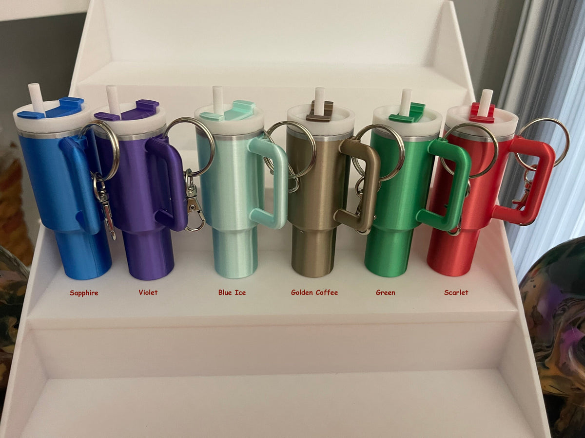 3D Printed Tumbler Cup Keychain Key Chain With Storage Inside for chapstick