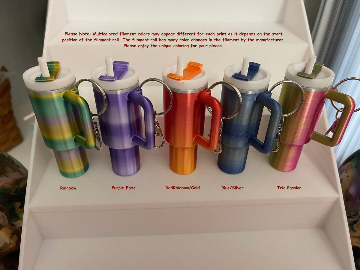 3D Printed Tumbler Cup Keychain Key Chain With Storage Inside for chapstick