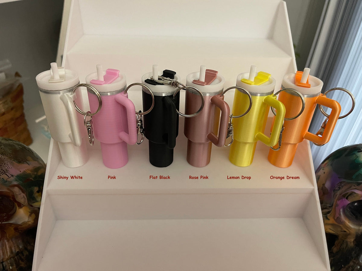 3D Printed Tumbler Cup Keychain Key Chain With Storage Inside for chapstick