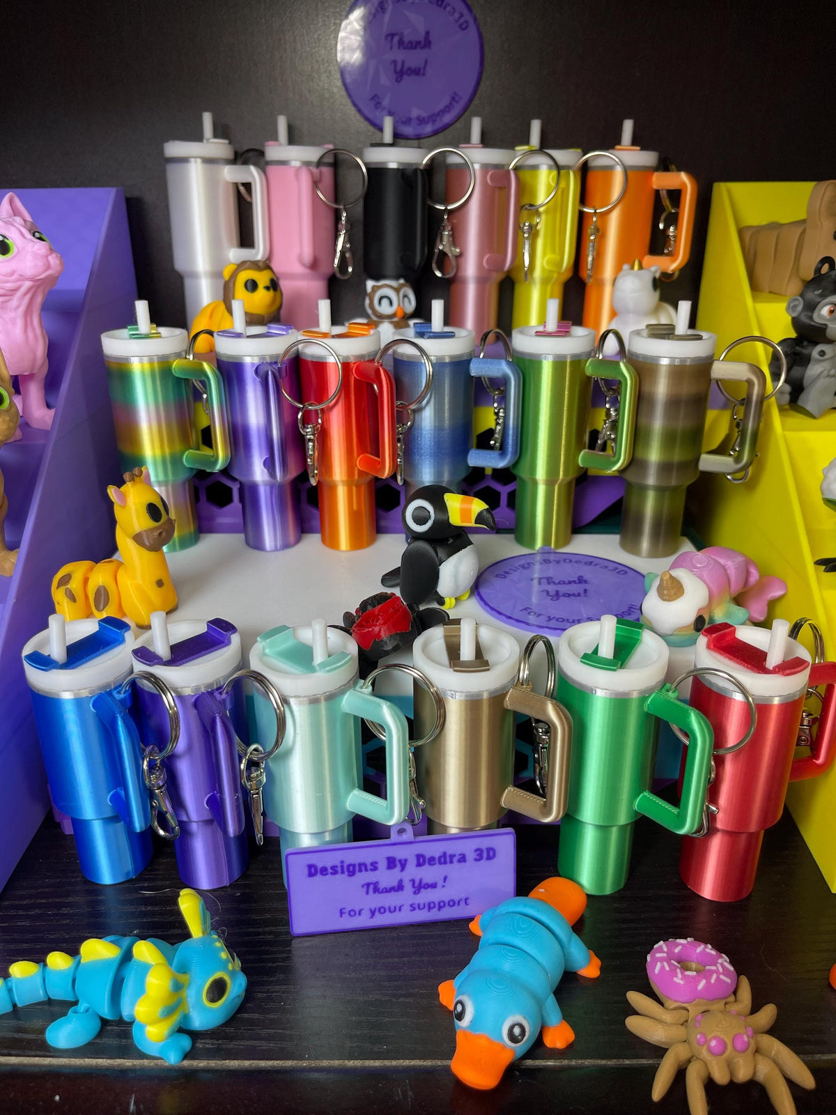 3D Printed Tumbler Cup Keychain Key Chain With Storage Inside for chapstick