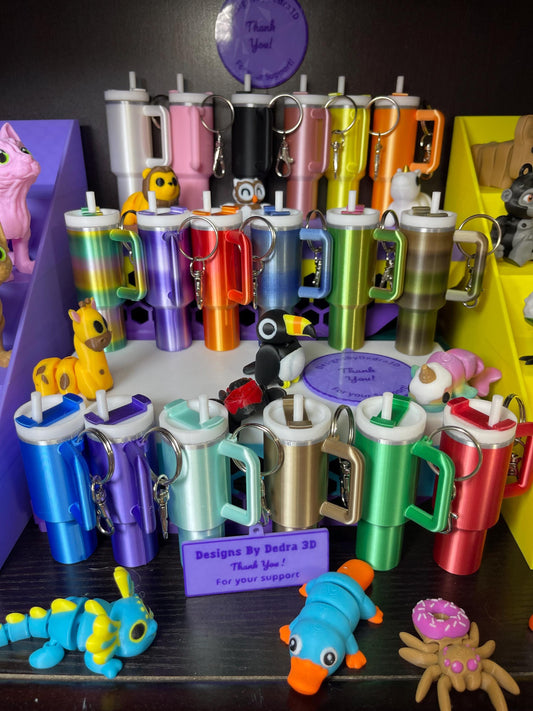3D Printed Tumbler Cup Keychain Key Chain With Storage Inside for chapstick